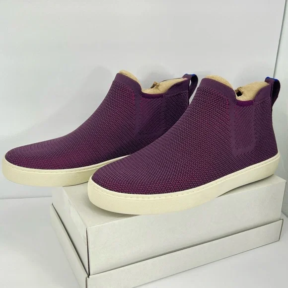 ROTHY’S THE CHELSEA BERRY LATTICE KNIT HIGH TOP SNEAKERS ANKLE BOOTS/SHOES, 12.5 - Picture 6 of 16